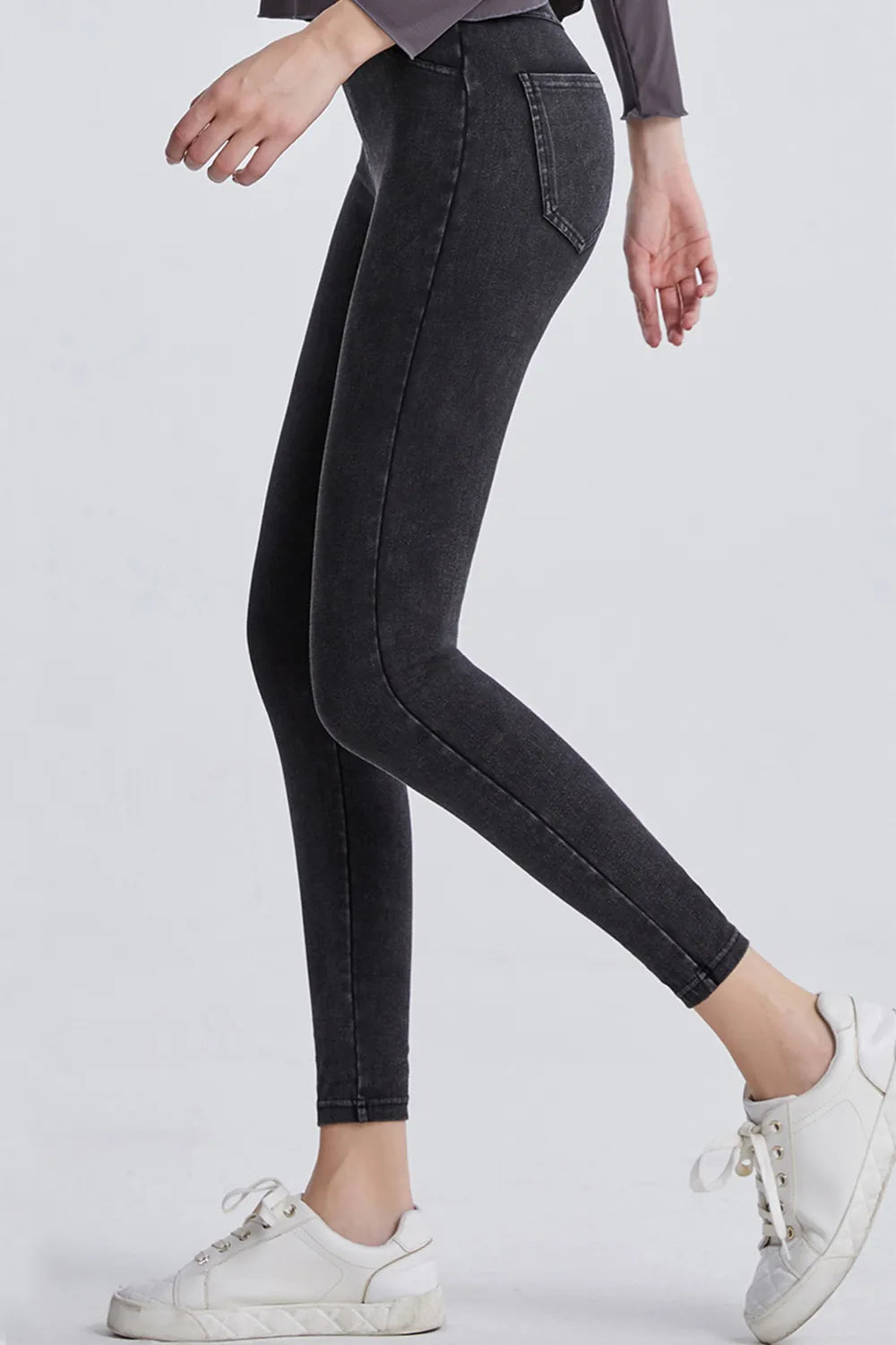 High Waist Cropped Jeans 