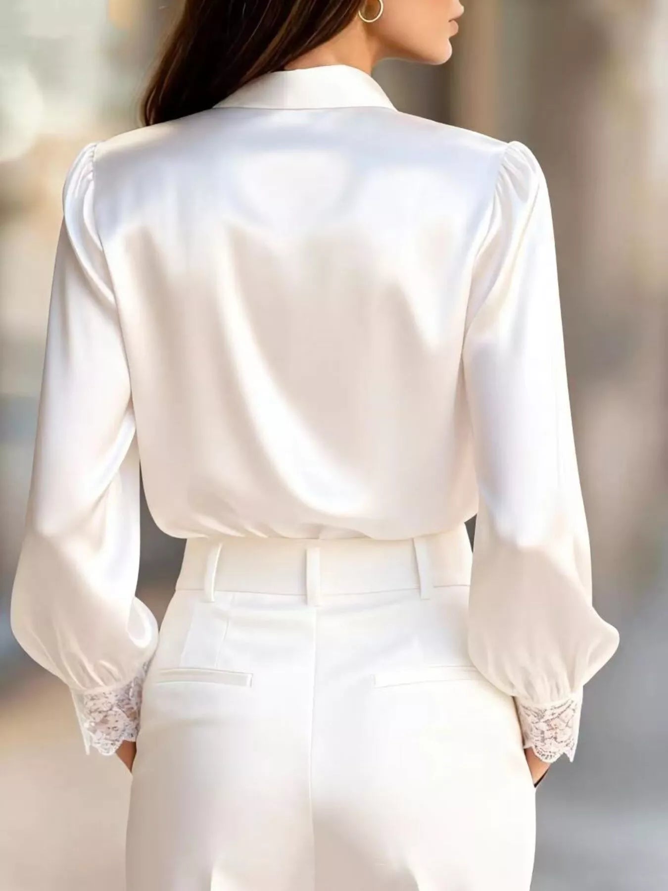 Lace Detail Long Sleeve Shirt 