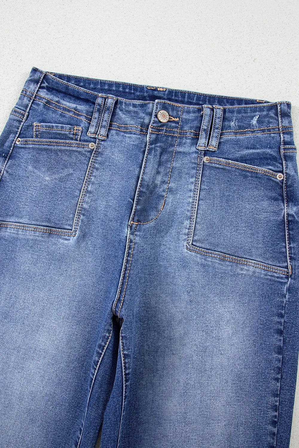 High-Waisted Wide-Leg Vintage Wash Jeans 