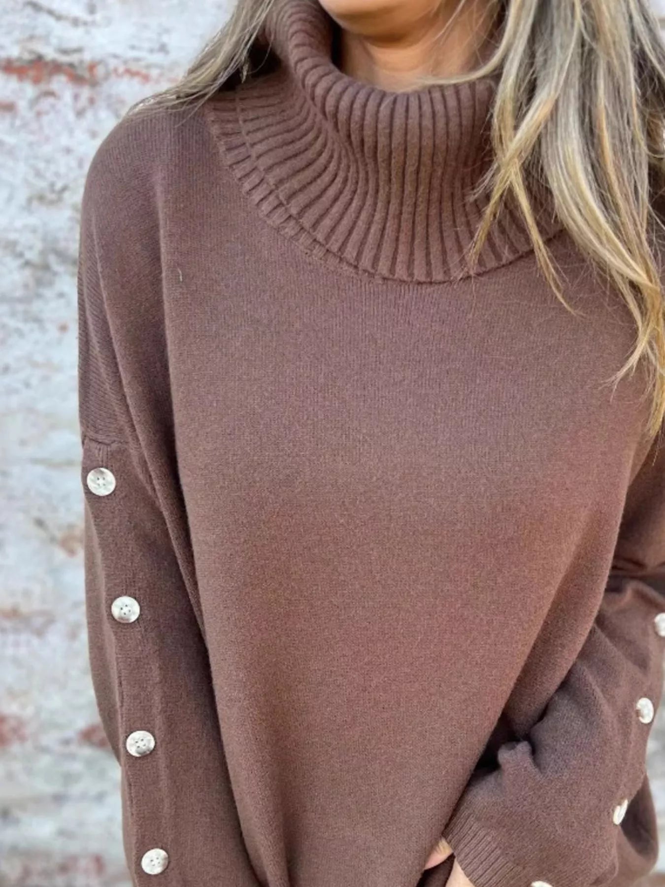 Full Size Turtleneck Long Sleeve Sweater Plus Size 