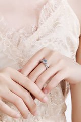 Lucky Charm Moissanite Rhodium-Plated Ring 