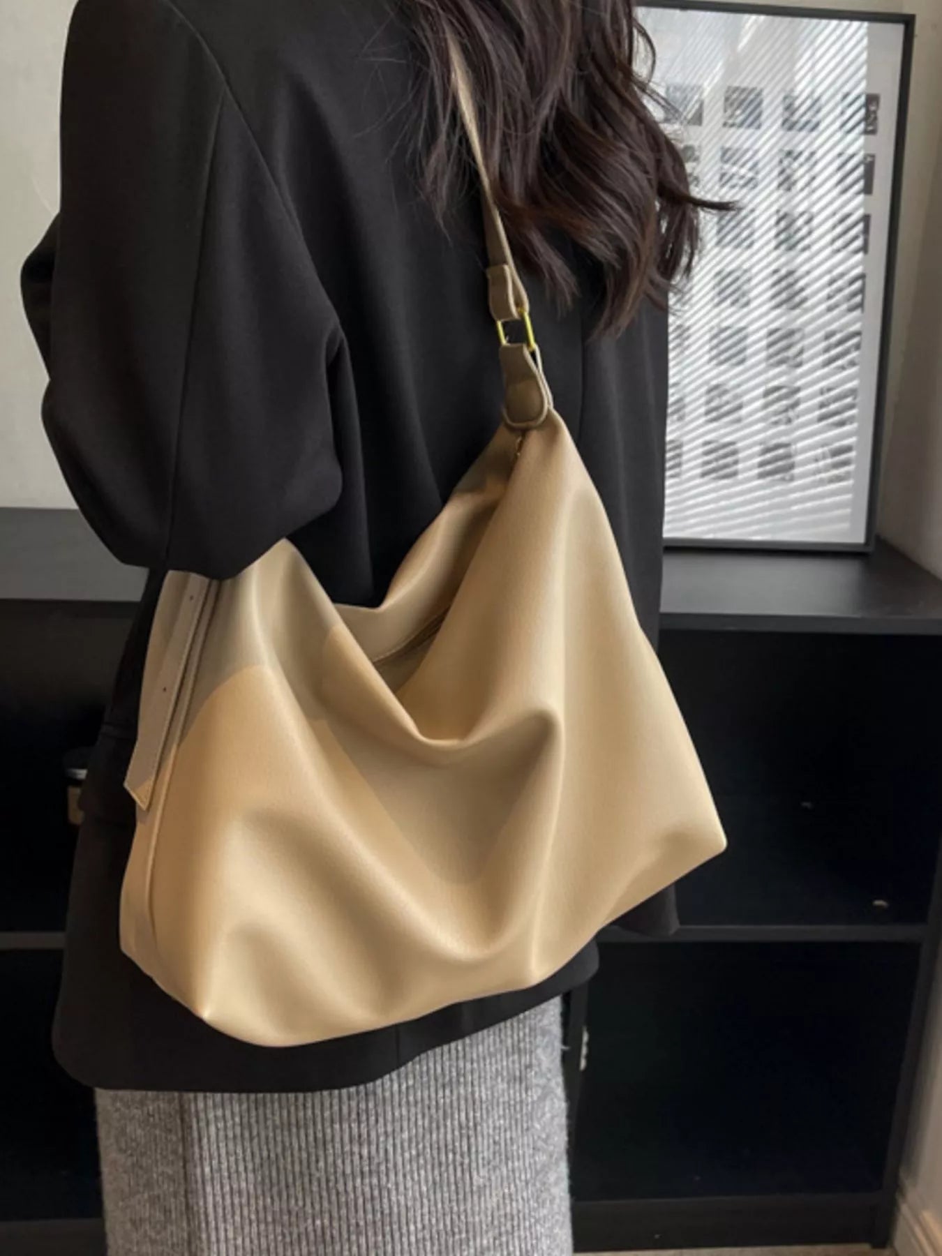 PU Leather Adjustable Strap Bag 