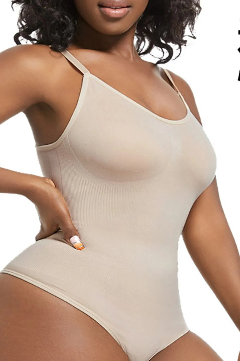 Full Size Scoop Neck Spaghetti Strap Shaping Bodysuit Plus Size 