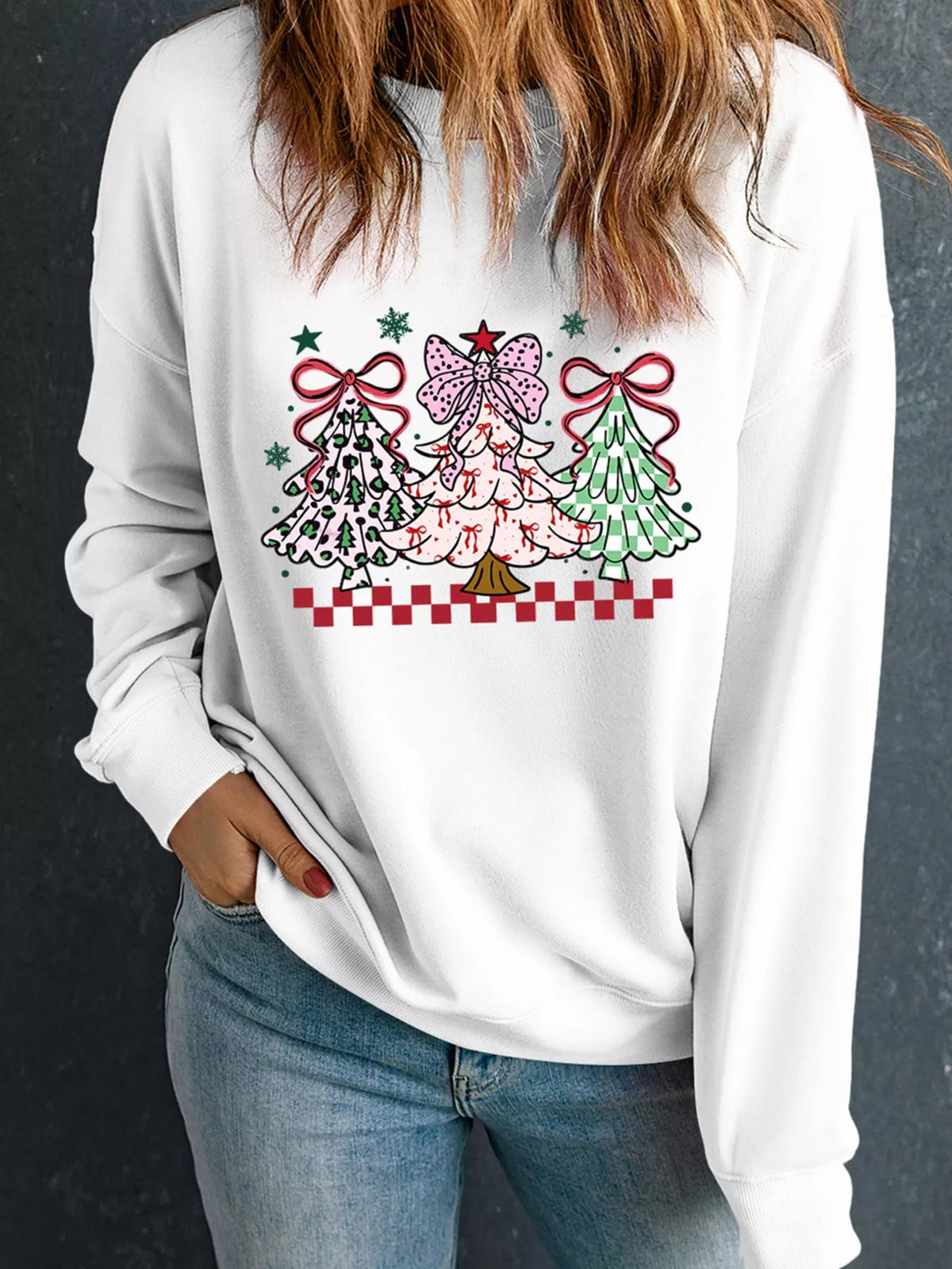 Christmas Tree Graphic Customized Holiday Sweatshirt 