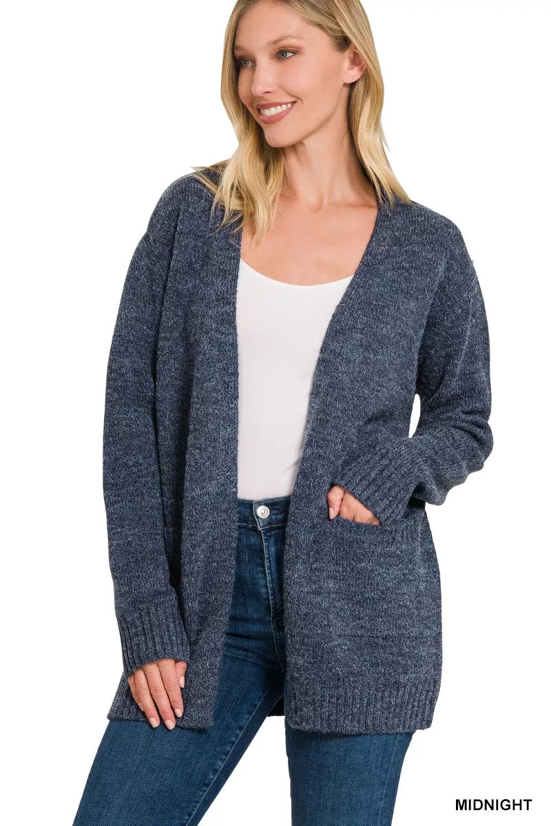 Zenana Open Front Sweater Cardigan 