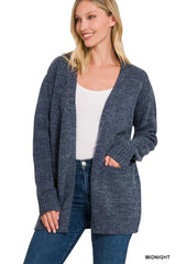 Zenana Open Front Sweater Cardigan 