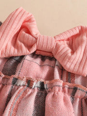Children's Ruffled Ribbed Bodysuit and Skirt Set with Headband 