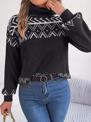 Turtleneck Dropped Shoulder Sweater 