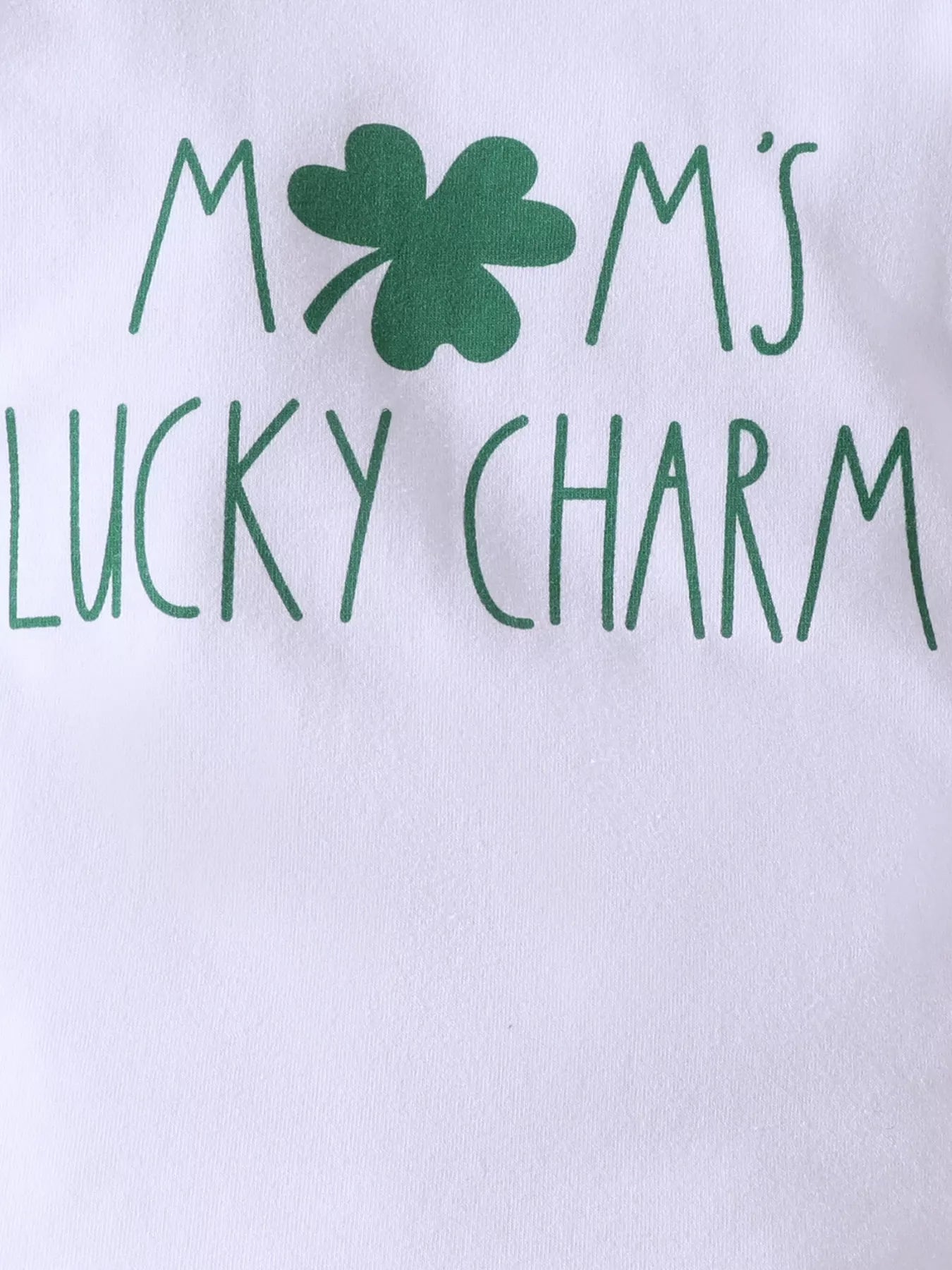 Children's Lucky Clover Long Sleeve Bodysuit and Flare Pants Set with Headband 