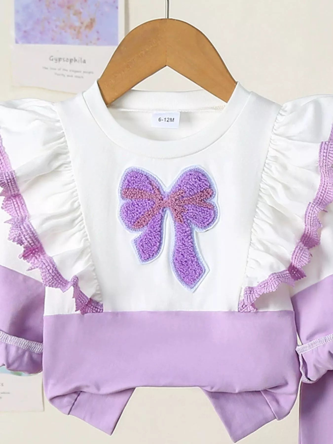 Children's Flower Long Sleeve Top and Pants Set 