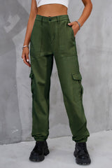 Buttoned High Waist Jeans with Pockets 