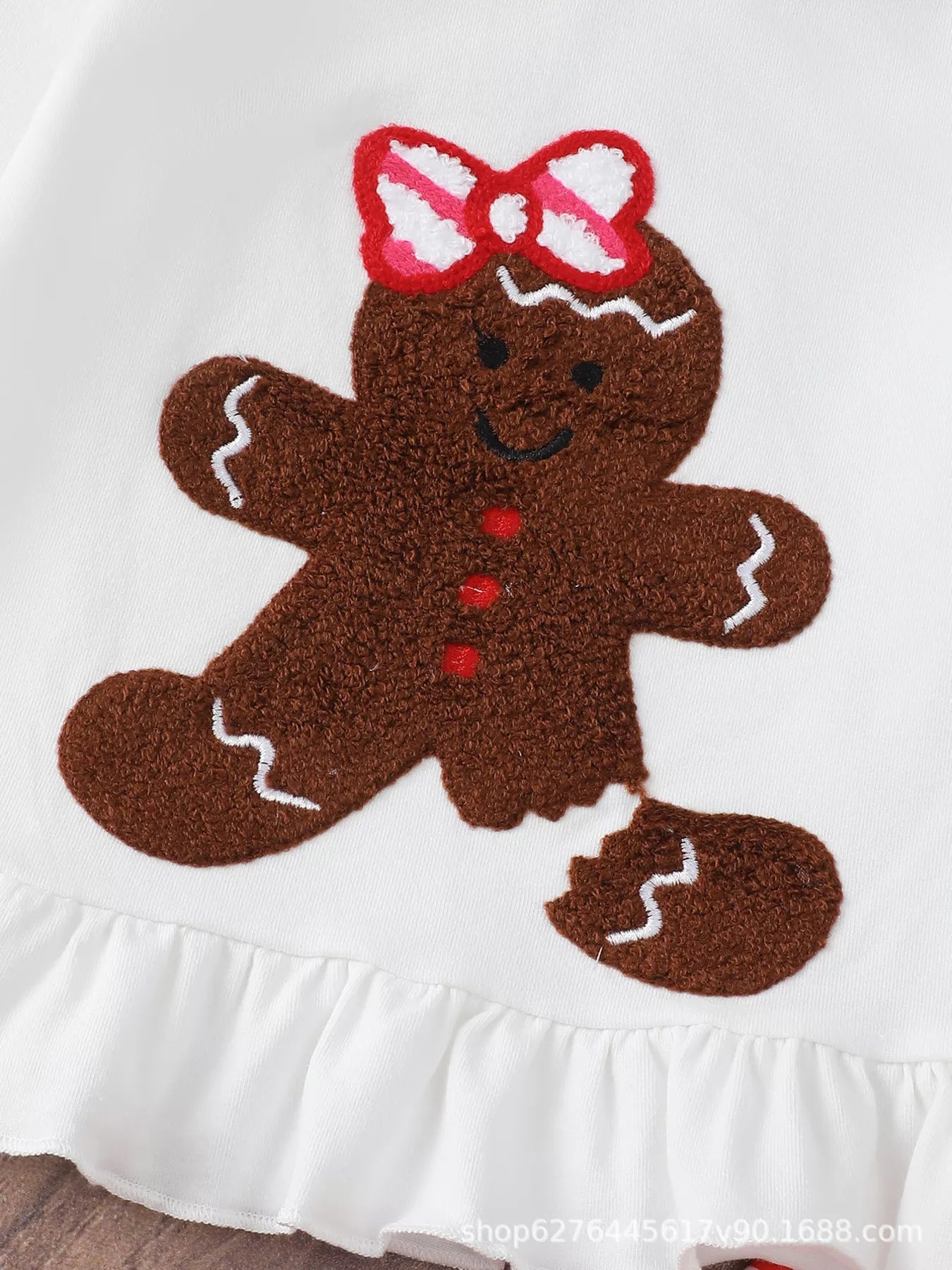 Children's Christmas Ruffle Trim Top and Pants Set 