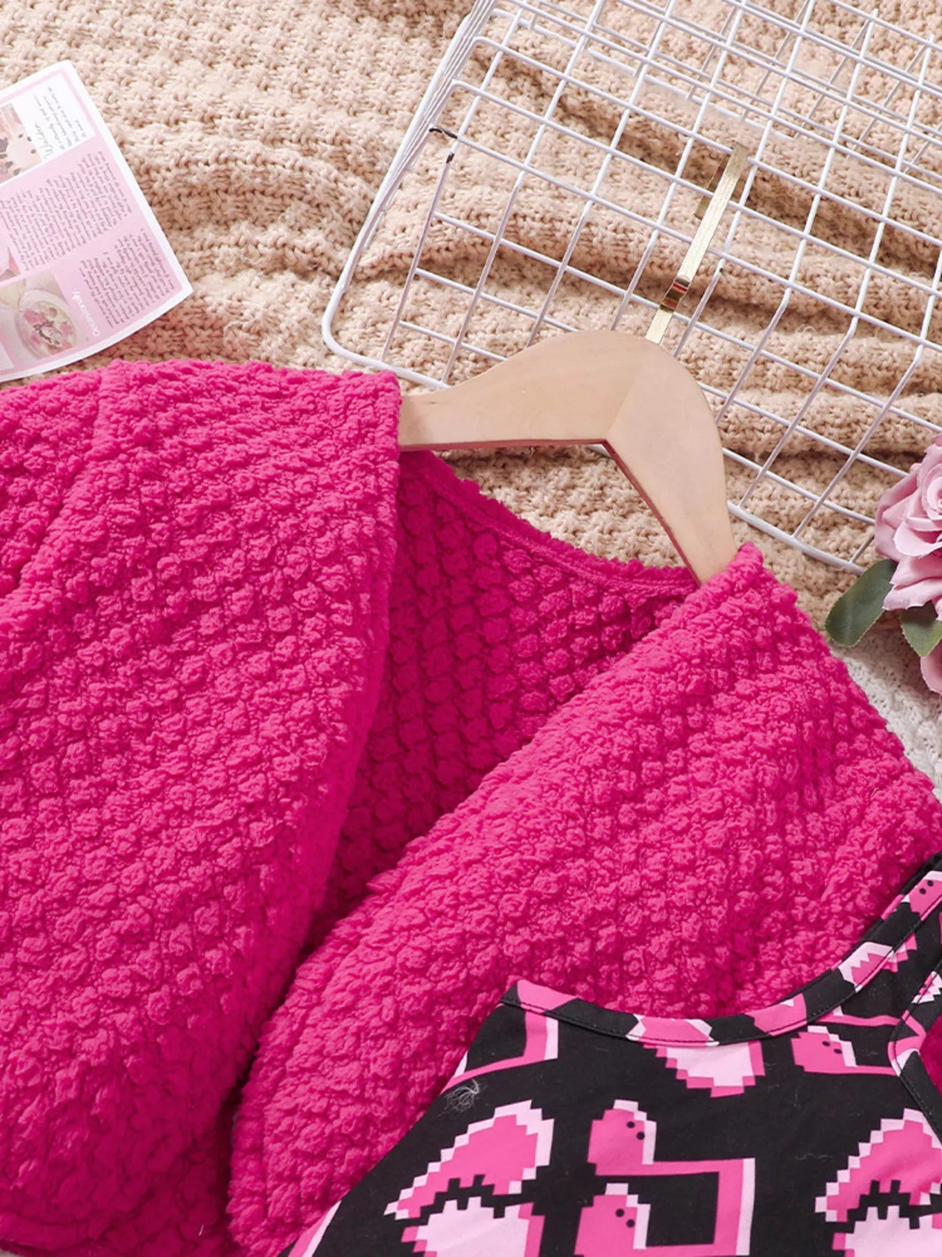 Children's Printed Dress and Cardigan Set 