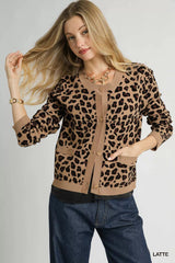 Umgee Leopard Print Button-Down Cardigan 