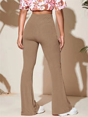 Full Size High-Waist Flare Active Pants Plus Size 