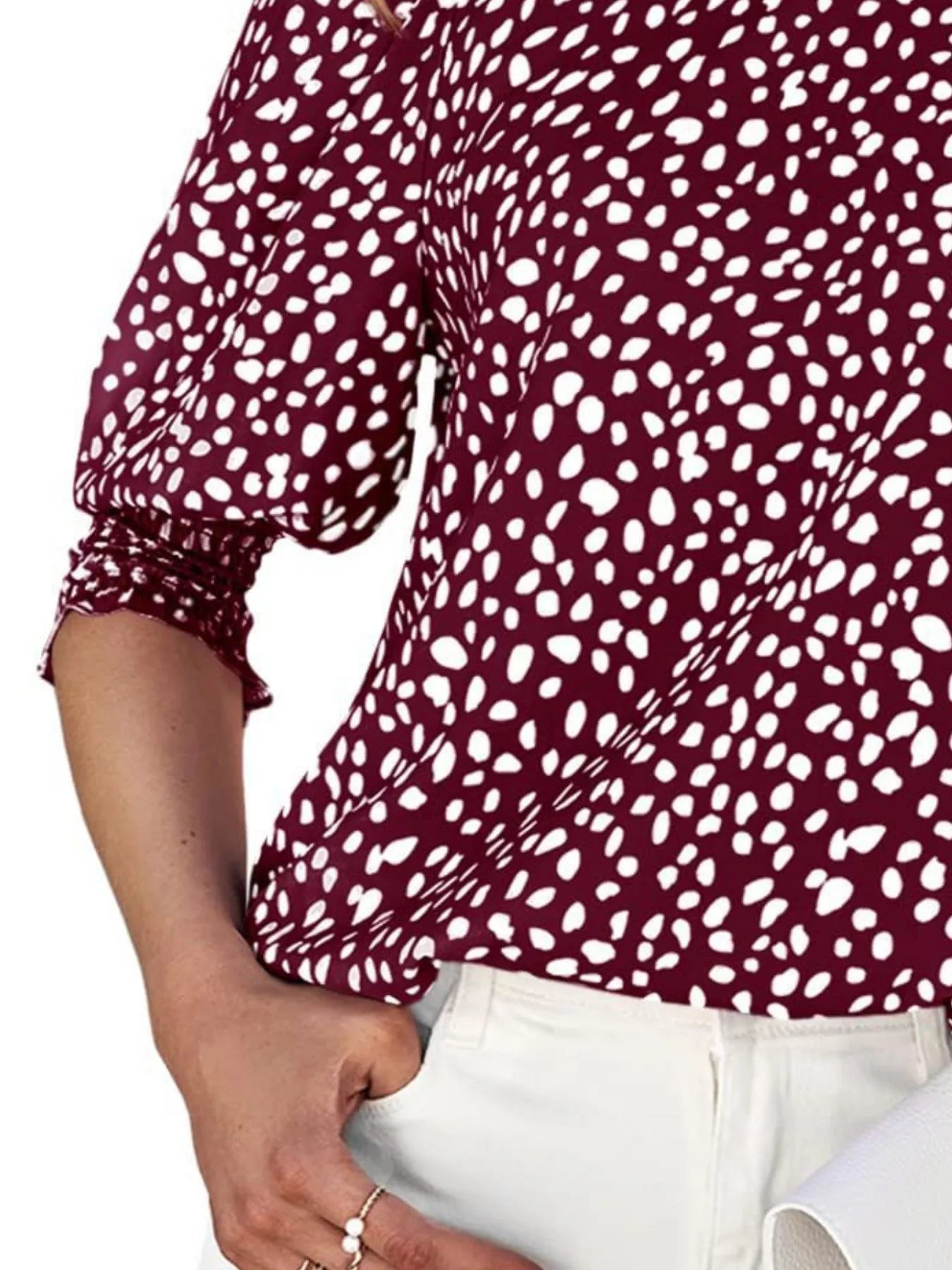 Animal Print Half Sleeve Blouse 
