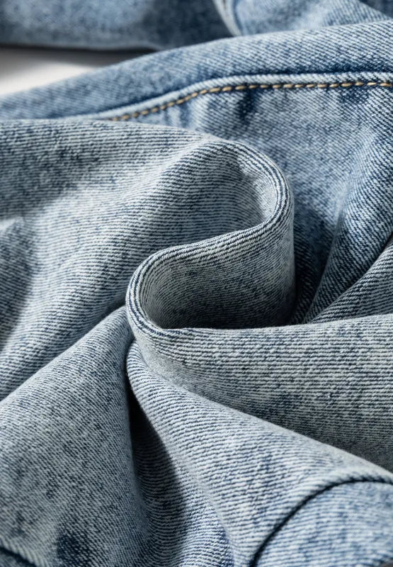 Washed Wide Leg Jeans with Pockets 