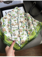 Floral Print Silk Scarf 