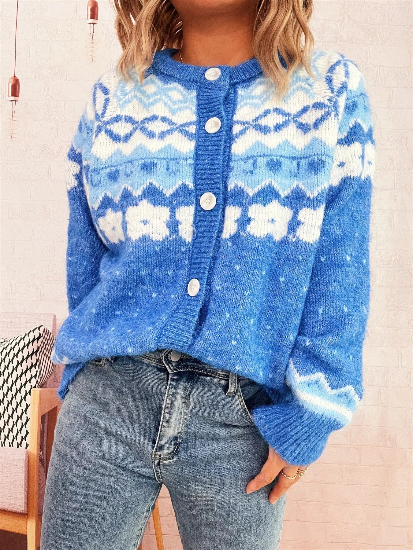 Ribbed Button Down Knit Cardigan 