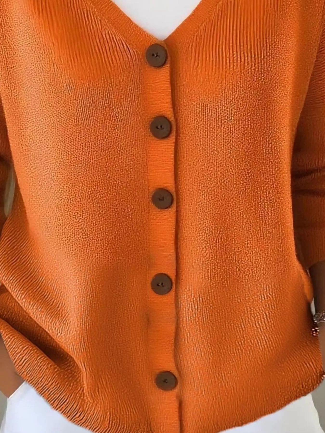 Full Size V-Neck Button-Down Knit Cardigan Plus Size 