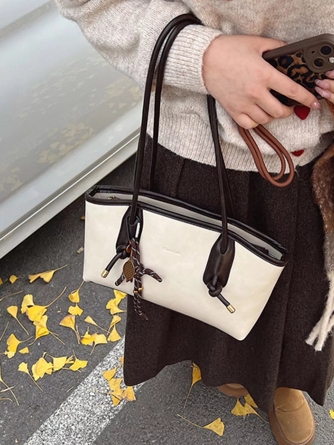 Vintage Style Leather Shoulder Bag 