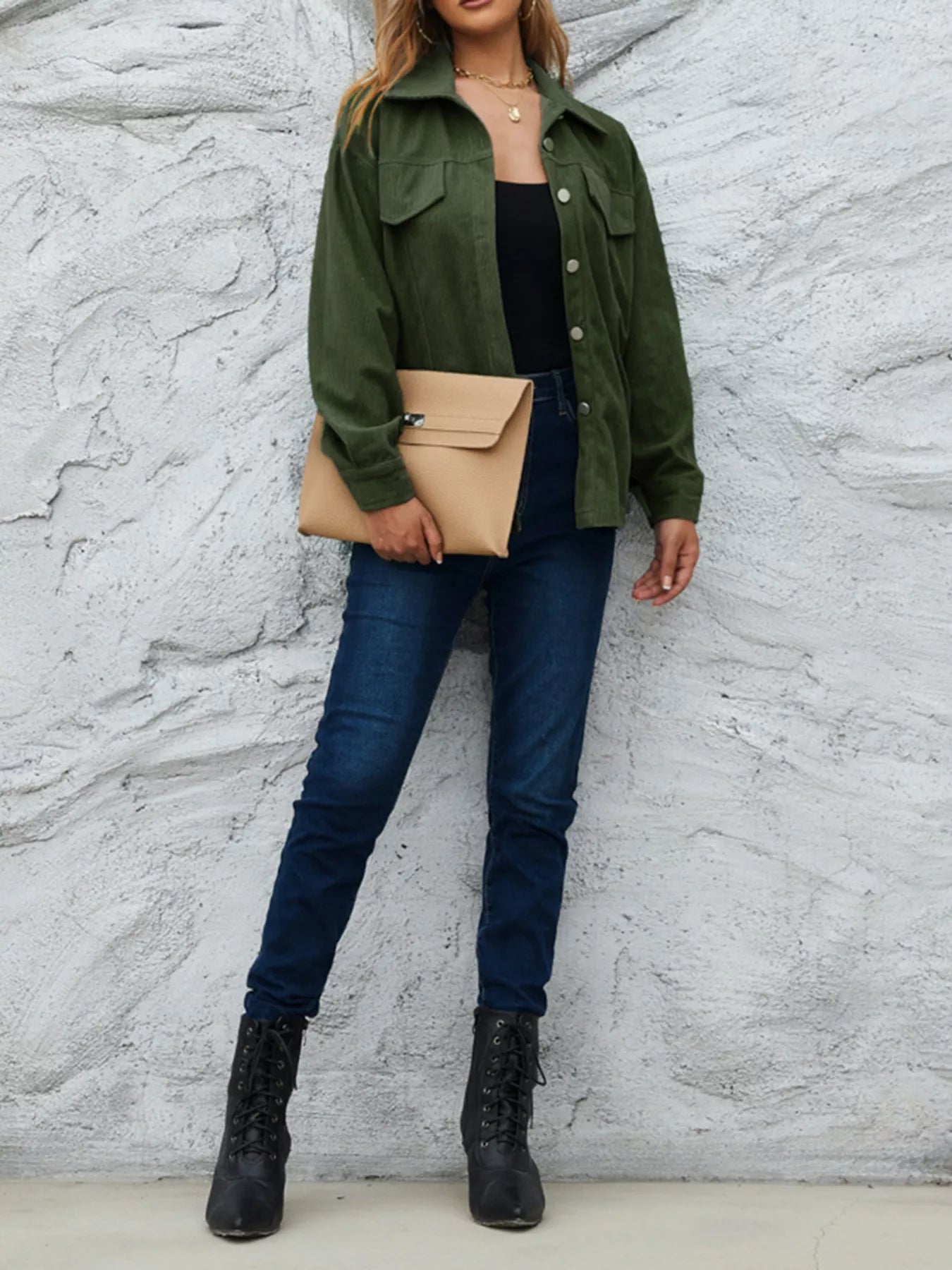Corduroy Button-Down Shacket 