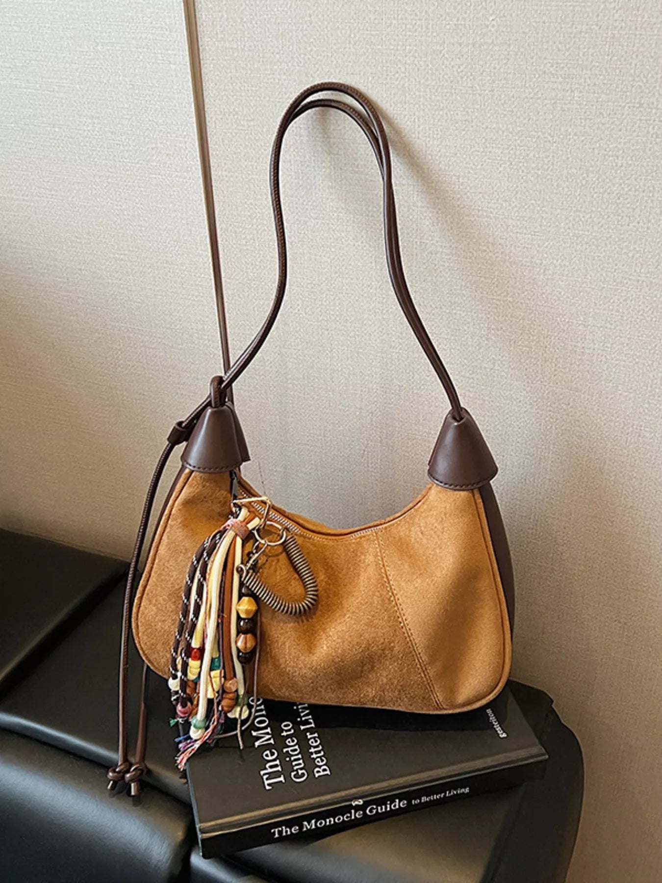 Vintage Suede Tassel Shoulder Bag 