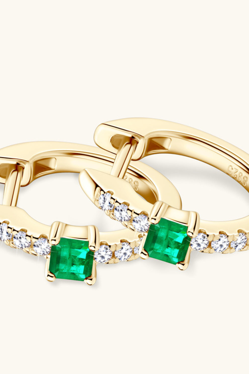 Lab-Grown Emerald Earrings 