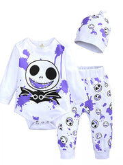 Children's Halloween Bodysuit and Pants Set with Hat 