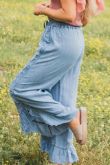 Raw Hem Wide Leg Jeans 