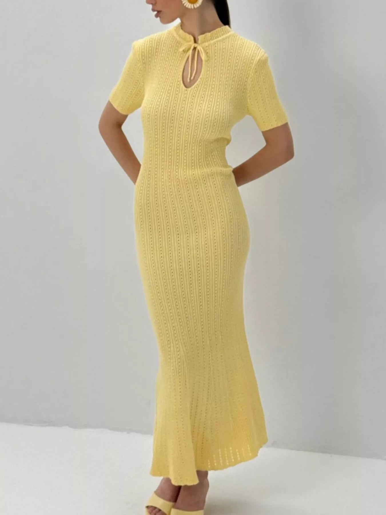 Short Sleeve Knitted Mermaid Dress 