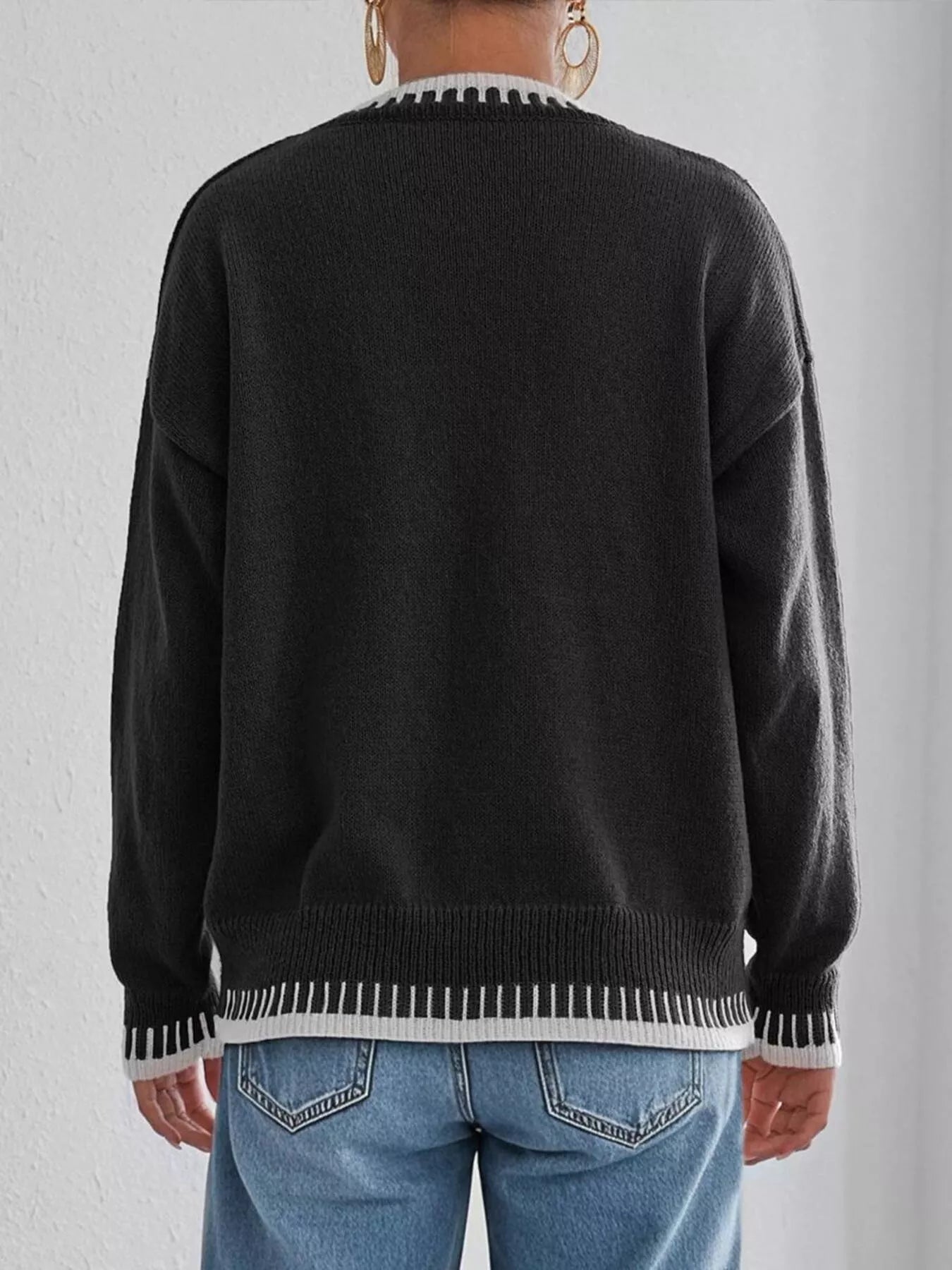Relaxed Fit Long Sleeve Sweater 