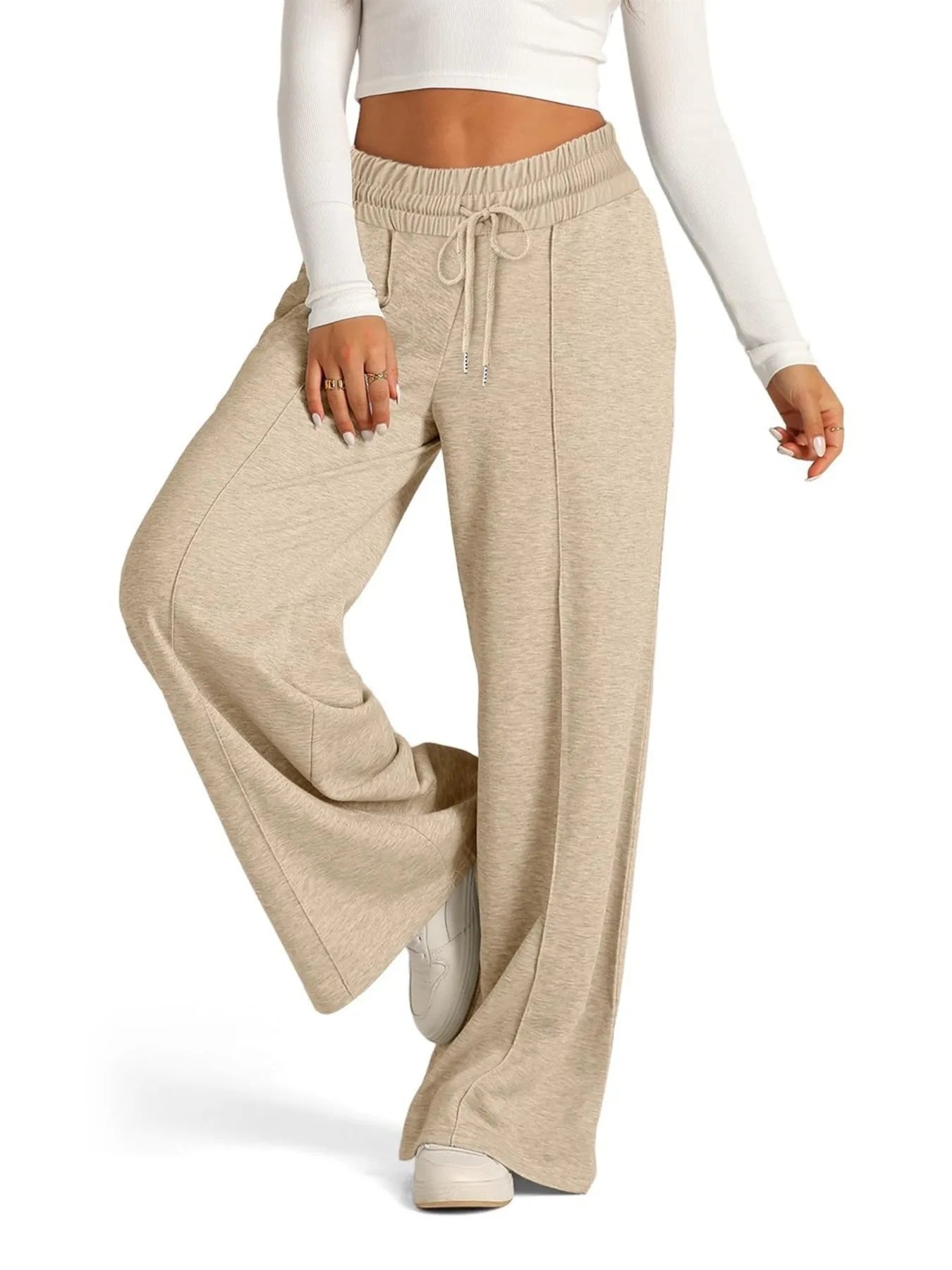 Full Size Drawstring Relaxed Fit Wide Leg Pants Plus Size 