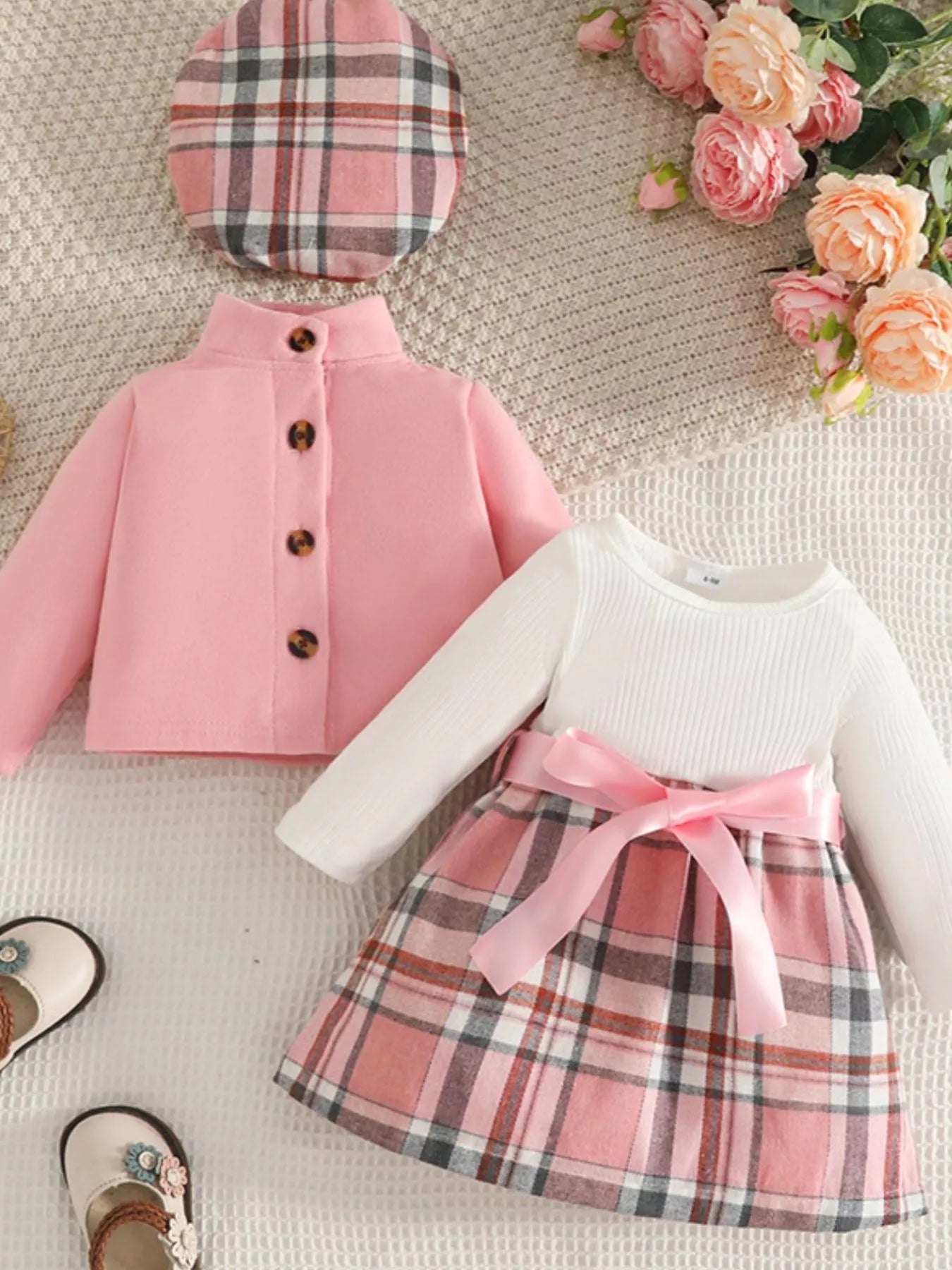 Children's Plaid 3-Piece Outfit Set 