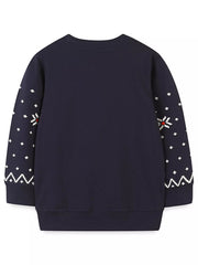Children's Christmas Reindeer & Santa Round Neck Sweatshirt 