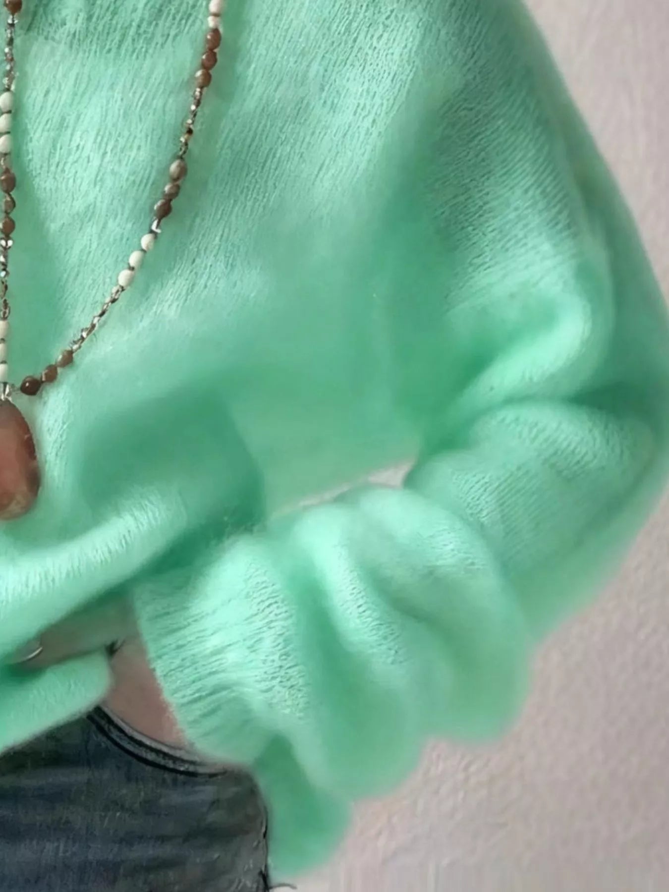 V-Neck Dropped Shoulder Sweater 