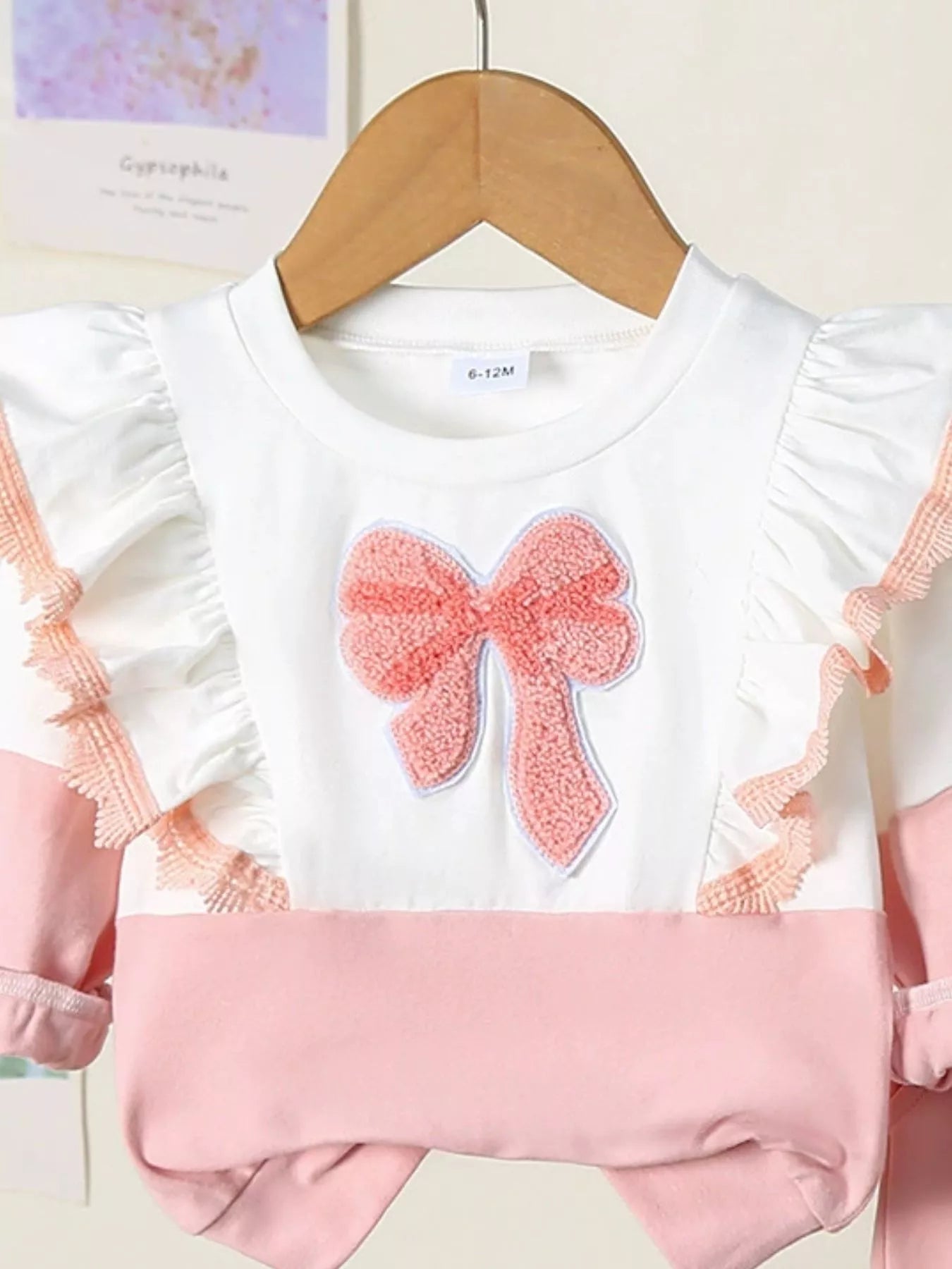 Children's Flower Long Sleeve Top and Pants Set 