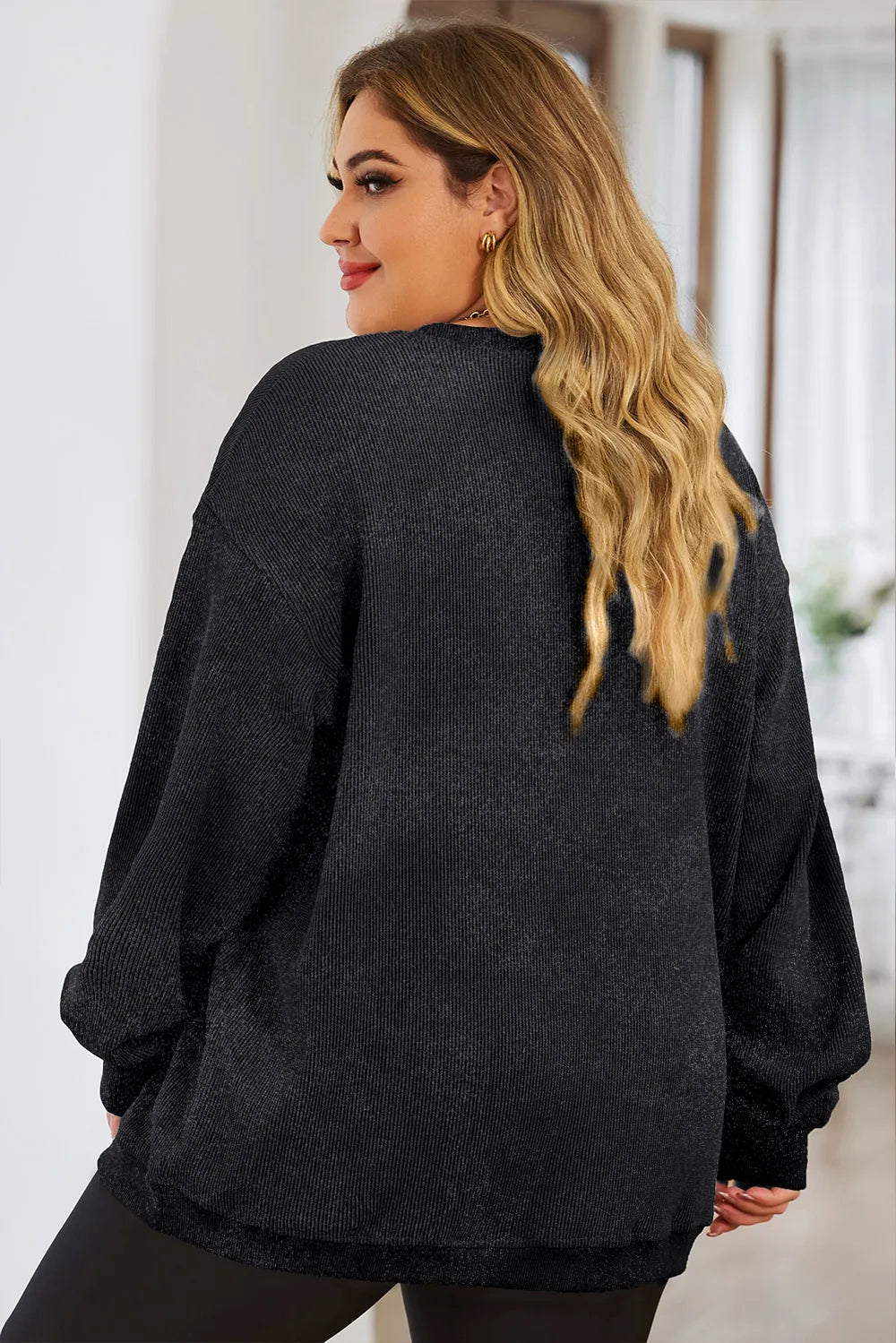 Plus Size LUCKY Round Neck Sweatshirt 