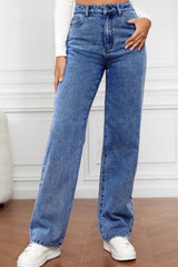 High Waist Straight Jeans 
