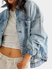 Button Up Long Sleeve Denim Jacket 