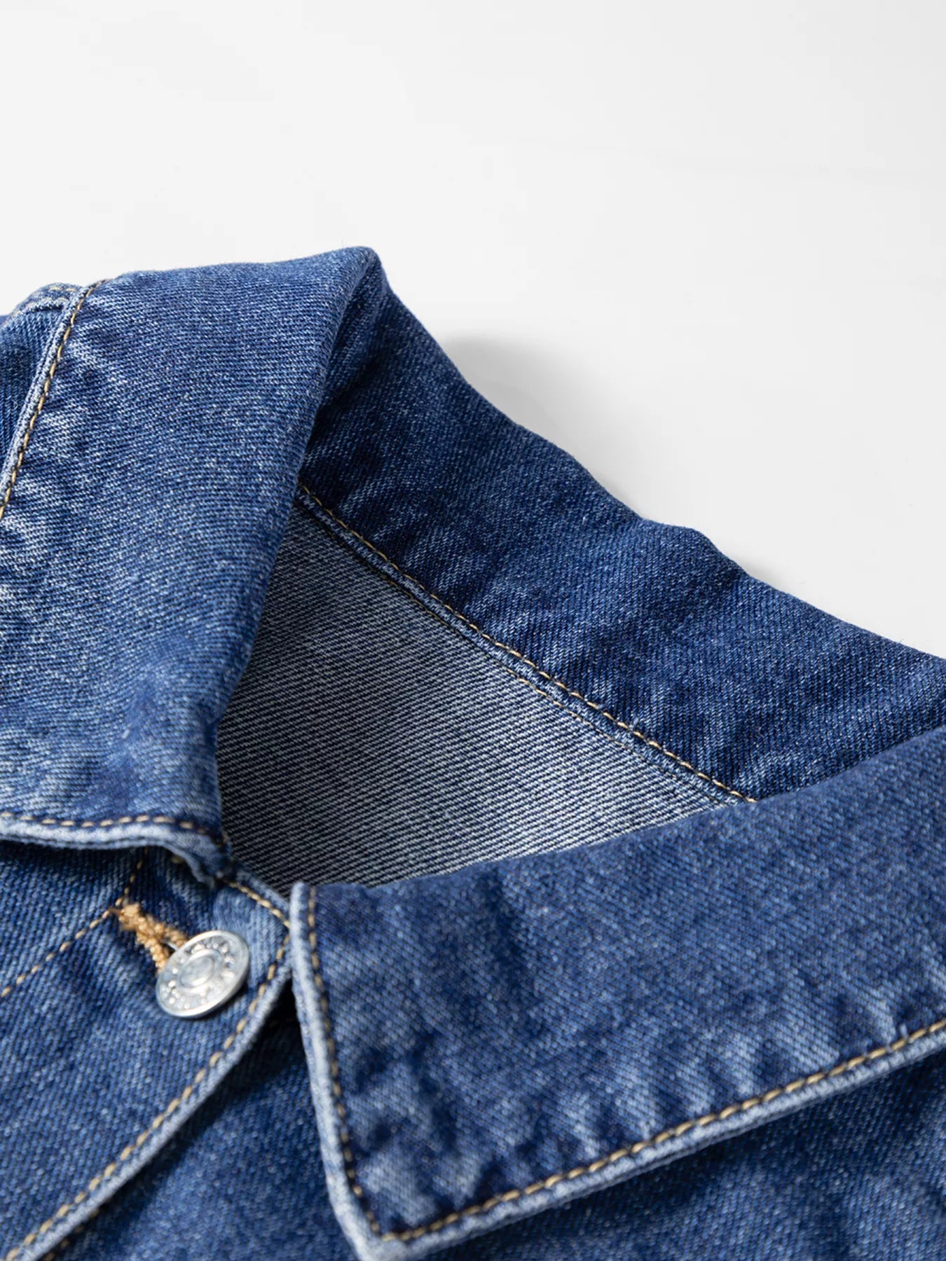 Color Block Patchwork Raw Hem Denim Jacket 