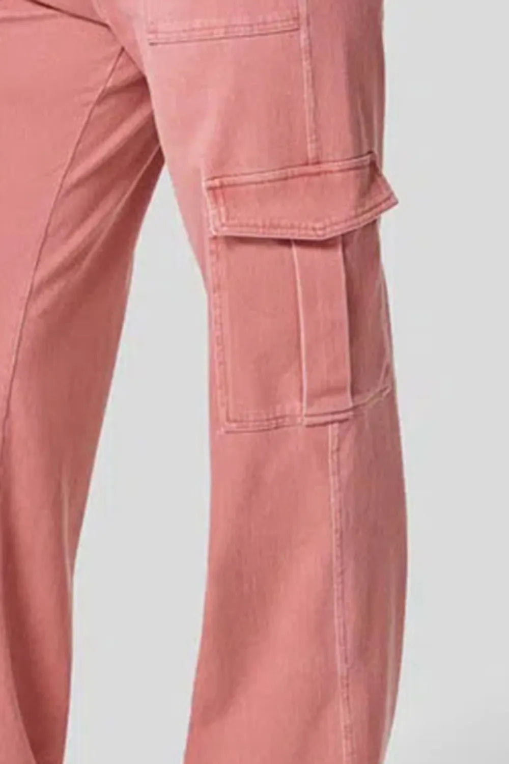High Waist Straight Leg Cargo Jeans 