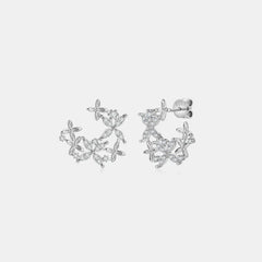 925 Sterling Silver Moissanite Lucky Clover Earrings 