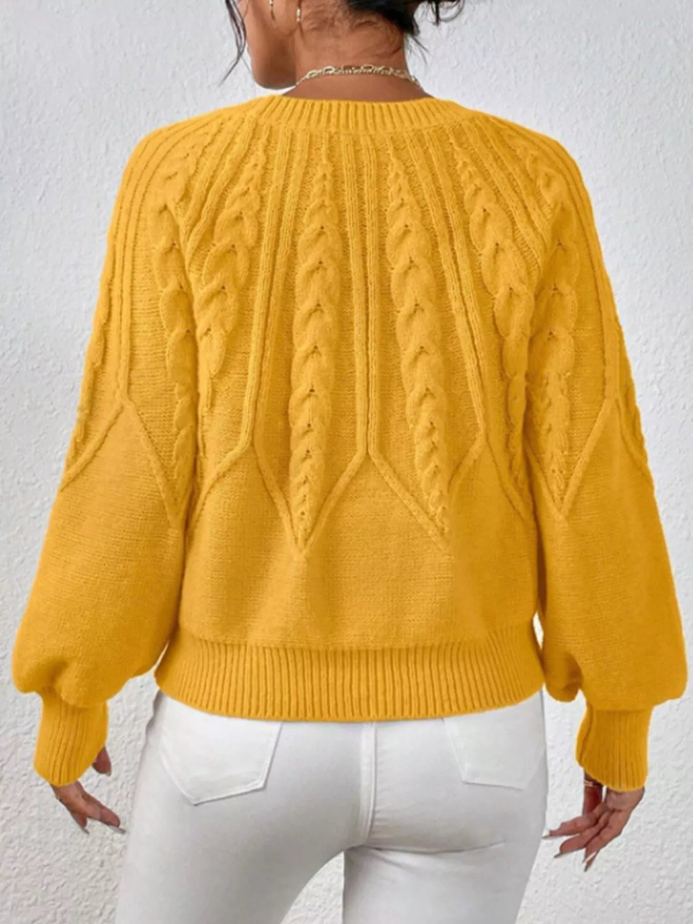 Cable Knit Long Sleeve Sweater 