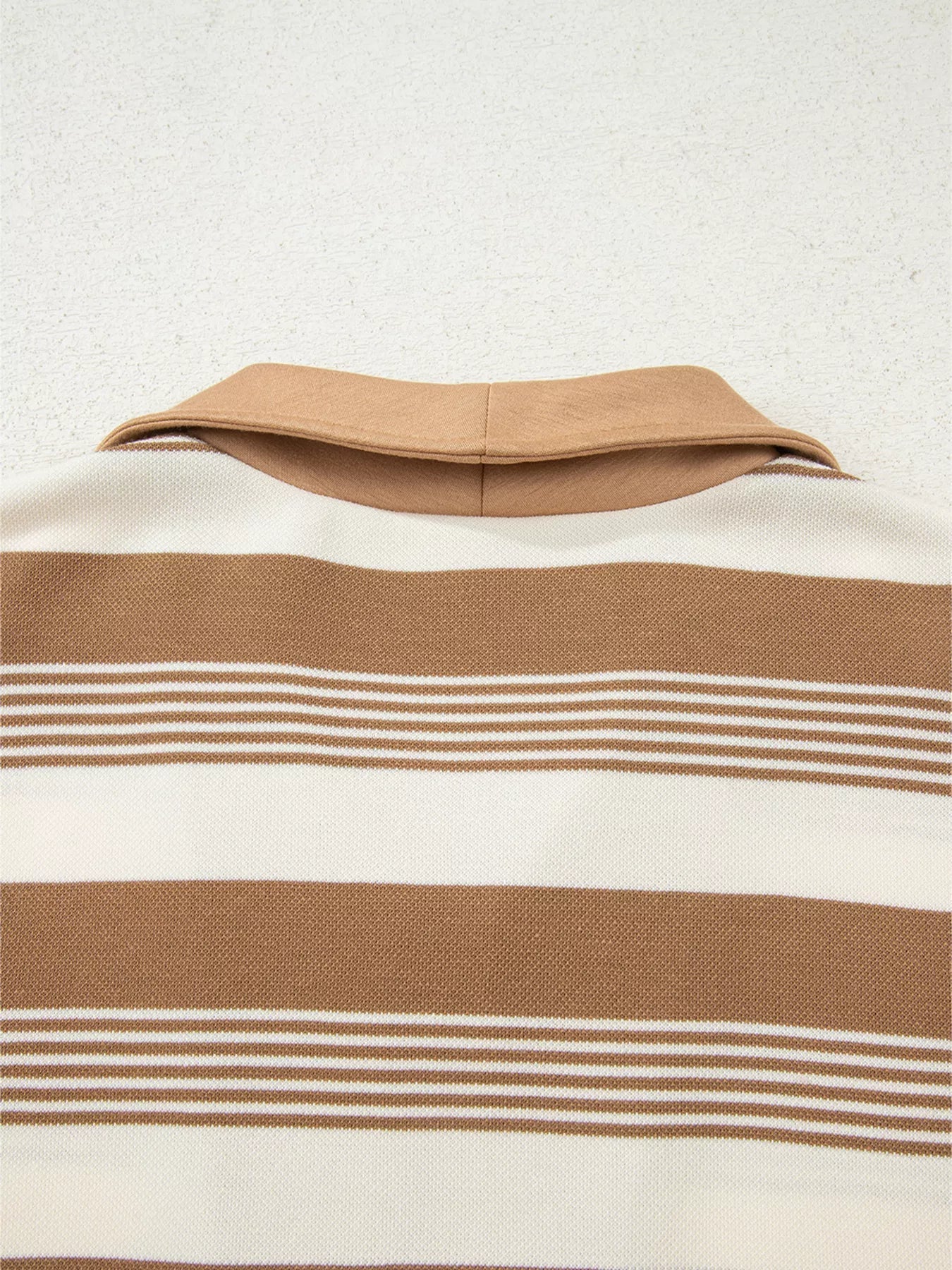 Stripe Zip Collar Patchwork Vintage Sweatshirt 