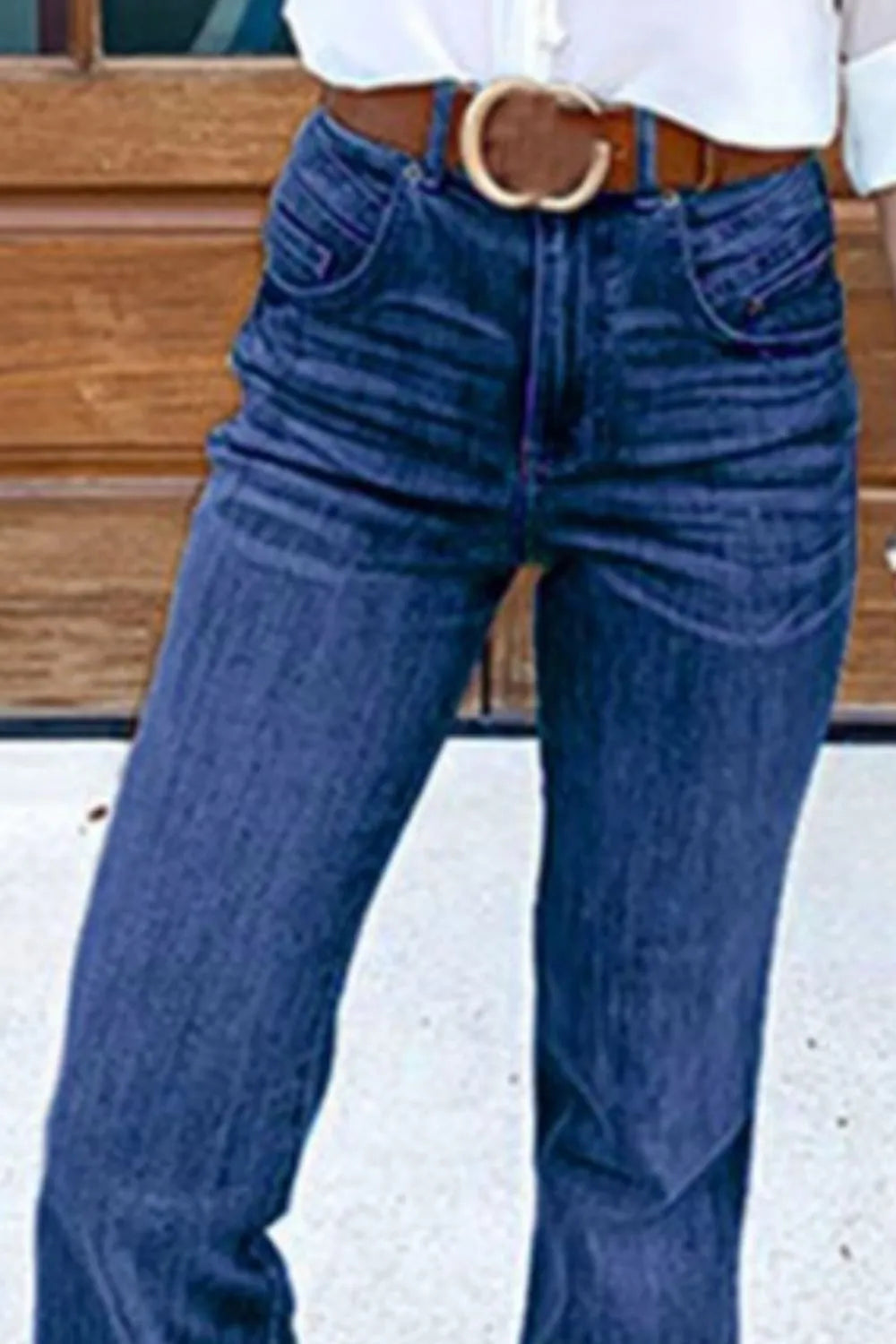 Full Size Flare Jeans with Pockets Plus Size 