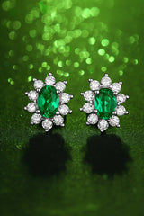 1 Carat Lab-Grown Emerald Stud Earrings 