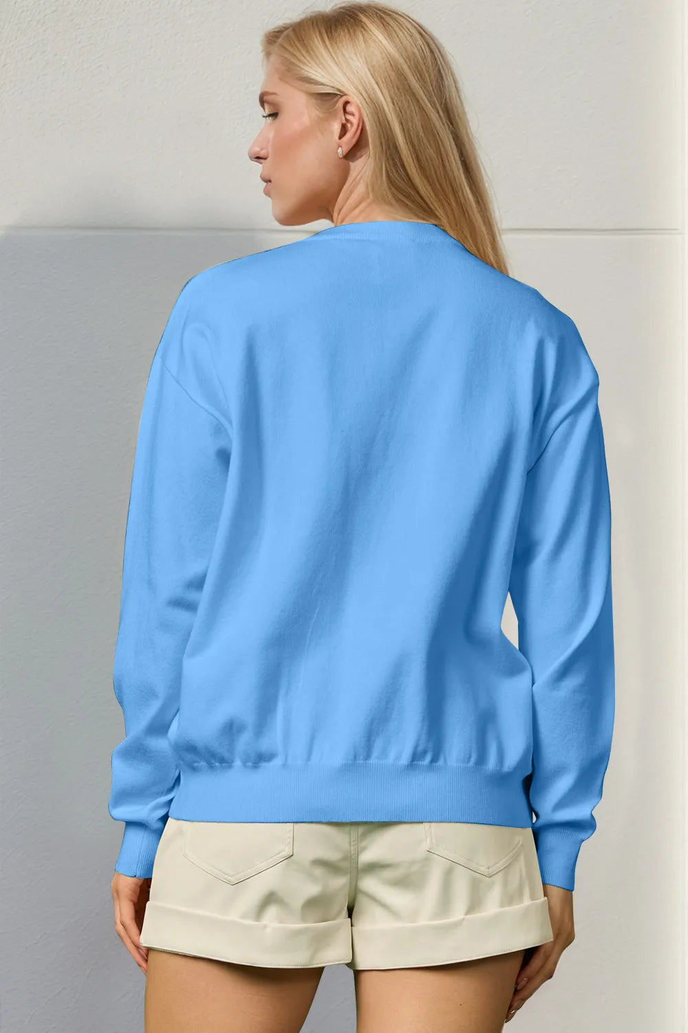 Double Take Full Size Sequin Nutcracker Long Sleeve Sweater 