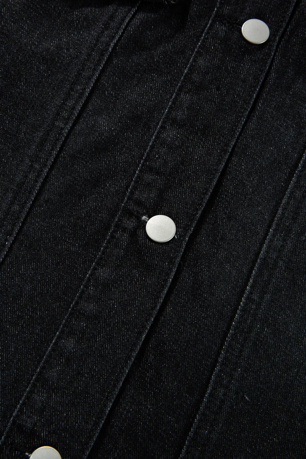 Raw Hem Button Up Denim Top 