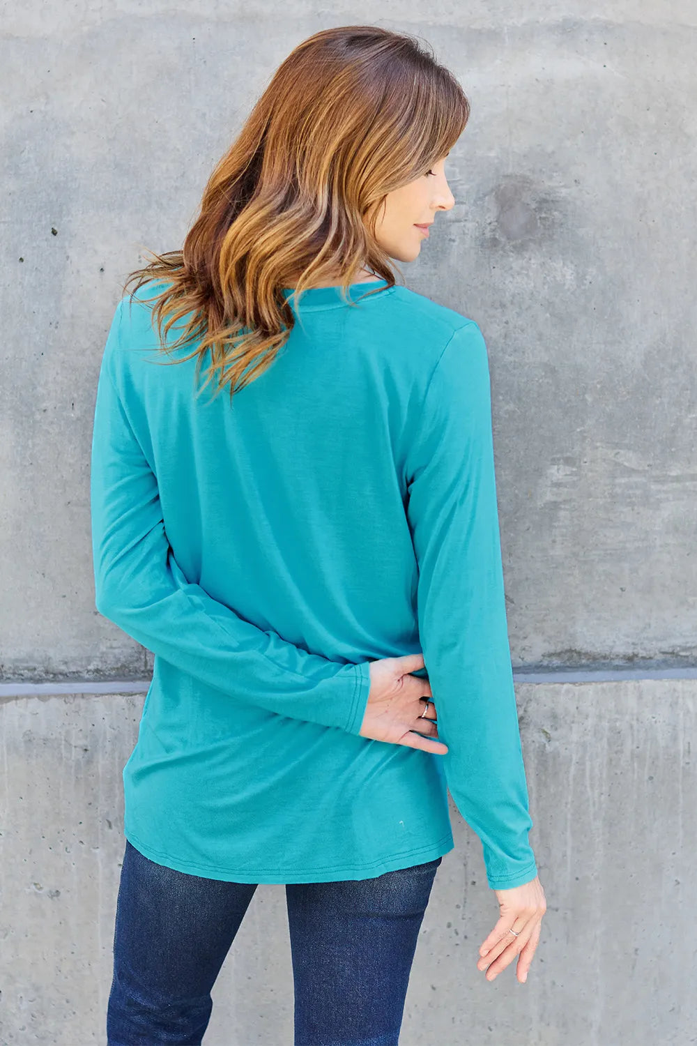 Basic Bae Full Size V-Neck Long Sleeve Top 